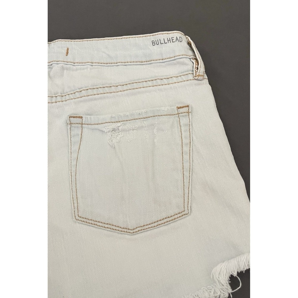 Bullhead Denim Jean Shorts Womens Light Blue Slouchy Distressed Size 9‎ Raw Hem - Picture 7 of 10